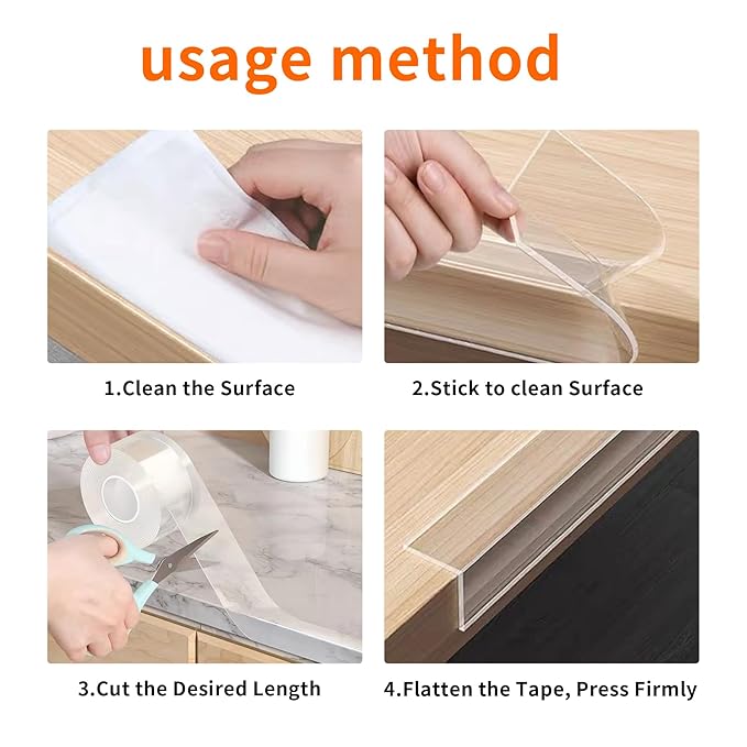 2.6in x 9.84Ft,Soft Corner Protectors for Furniture,Table Corner Protectors,Cabinet Bumpers,Wall Corner Protector,Window Clear Edge Protector Strip,Safe for Proof
