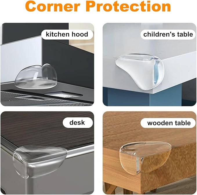16 Pack Clear Corner Protectors for Furniture,Table Corner Protectors,Furniture Corner Guard & Edge Safety Bumpers for Table Edges & Sharp Corners(L Shape)