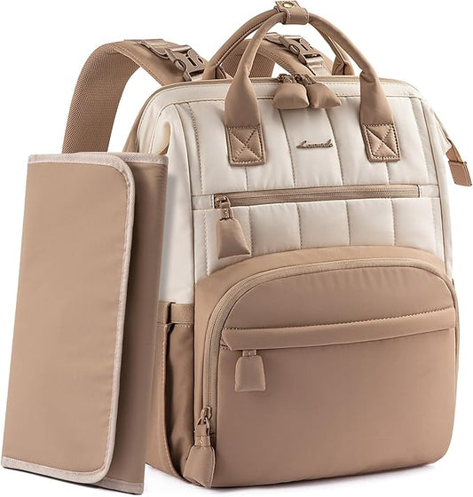 LOVEVOOK Puffer Diaper Backpack, Lightweight Baby Bag with Changing Pad, Diaper Bag for Mom Dad with Stroller Buckles