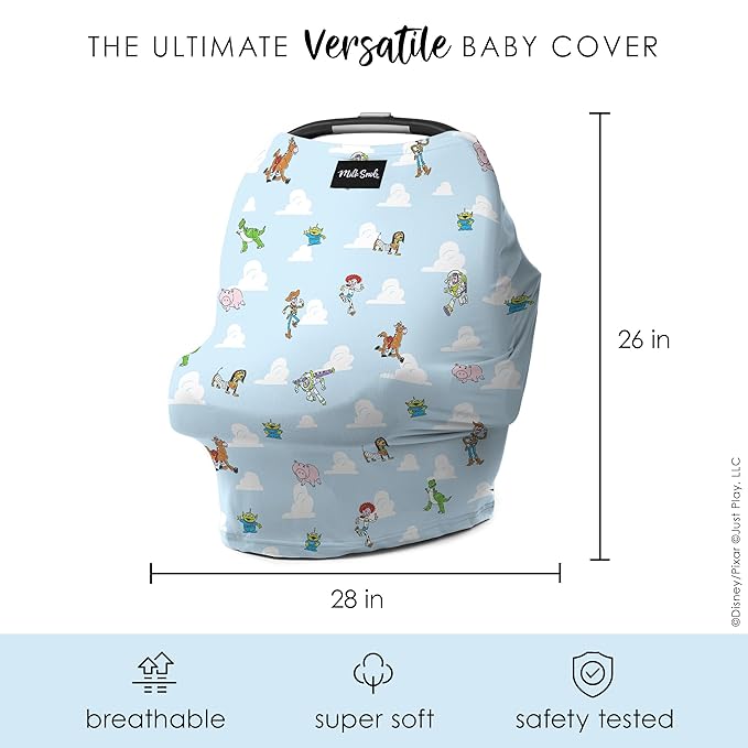 Milk Snob Original Disney Pixar Toy Story 5-in-1 Cover, Added Privacy for Breastfeeding, Baby Car Seat, Carrier, Stroller, High Chair, Shopping Cart, Lounger Canopy - Newborn Essentials, Nursing Top