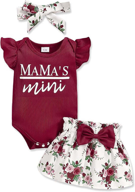 Newborn Infant Clothes Baby Girl Dress Summer Toddler Outfit Cute Girl Romper Skirt Set+Headband