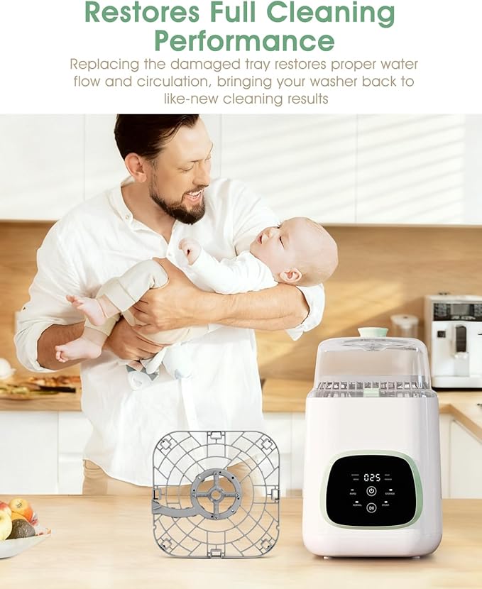 Tiga Replacement Bottom Tray for Momcozy Bottle Washer, Compatible with KleanPal Pro – Durable Base Tray Replacement Part, Easy Install Baby Bottle Washer Accessory