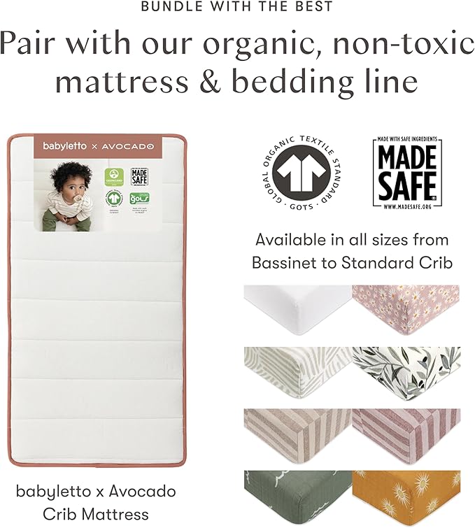 babyletto Rolli 9-in-1 Convertible Baby Crib w/Wheels - Includes Pad & Conversion Kits for Bassinet, Standard Crib, Toddler Bed, Daybed & Junior Bed - GREENGUARD Gold - 3 Adjustable Heights - Honey