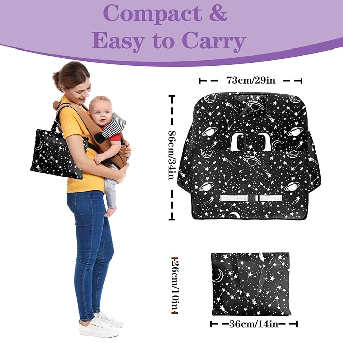 Shopping Cart Cover for Baby Girl Boy 2-in-1 High Chair Water Resistant High Chair Cover w/Phone Pouch Pocket Gender Neutral Cart Cover for Babies Padded Grocery Cart Cover for Baby