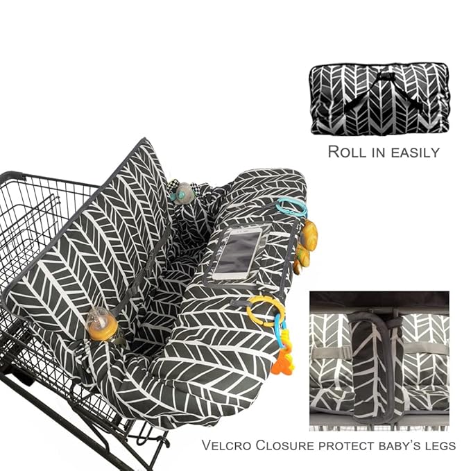 Shopping Cart Cover for Baby boy Girl, Multi-in-1 Cart Covers for Babies, Soft Padded Infant High Chair Cover, Machine Washable, Grocery cart seat Cushion Cover