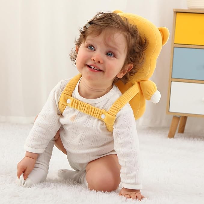 Baby Head Protector Backpack -Soft & Lightweight Pads - Prevents Bebes Backward Fall Tiger
