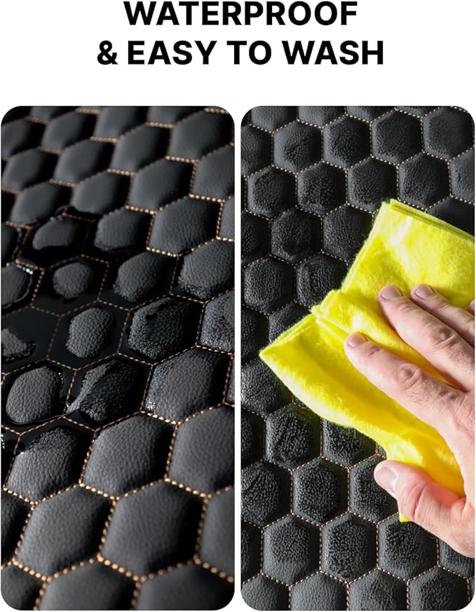 Owleys Premium Leather Car Seat Protector for Child Car Seat Cover from Dirt Scratches - Infant Car Seat Protector for Back Seat/Front Booster Seat Protector Under Baby Car Seat Waterproof 1pc Hexy