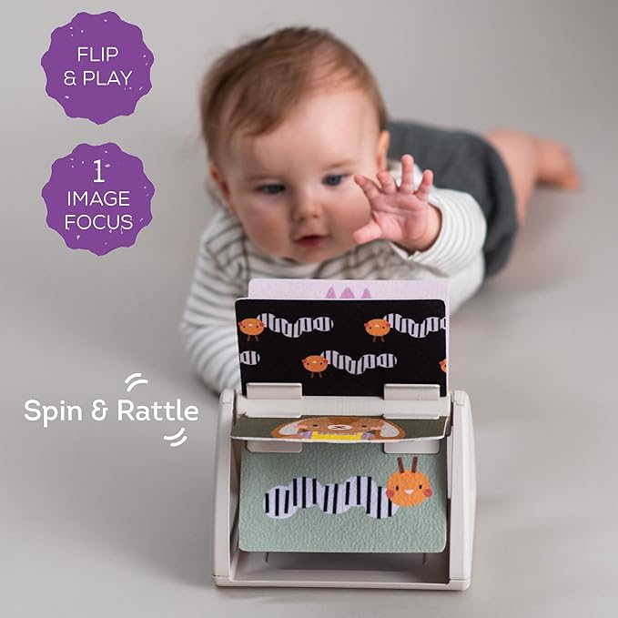 Taf Toys Infant Tummy-time High Contrast rattling Activity Book with Art Cards for Baby, Baby Product for Newborn Educational Toys for 3 Essentials Developmental Learning Stages