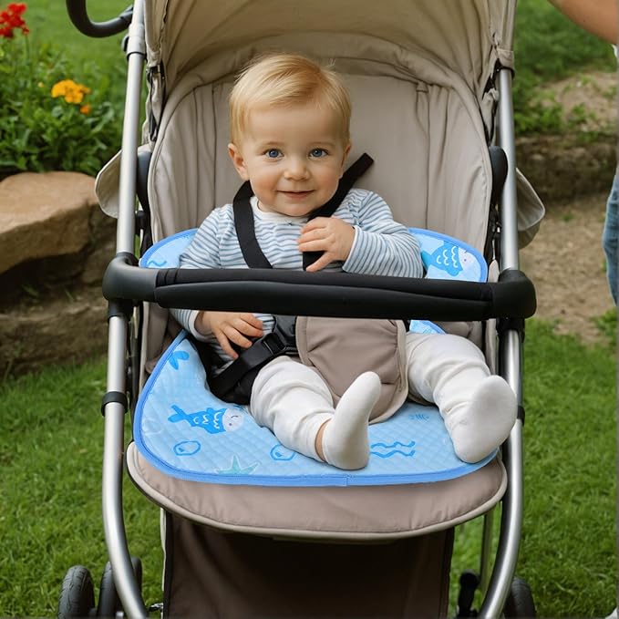 INFANZIA Dry Seat, Car Seat Protector Waterproof Carseat Liner Potty Training Toddlers, Baby and Infants, Piddle Pad for Carseats Strollers (Blue, 2 Pack)