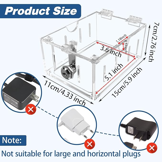 Smart Home Switch Cover Outlet Covers,Plug Covers for Electrical Outlets,Socket Covers for Outlets Fit 4.95" H X 3.35" W X 2.56" D or Smaller,Provide Extra Space Inside for Plugs,Adapters