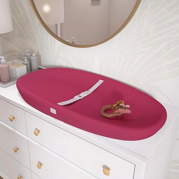 Evolur Eva Baby Changing Pad in Fuschia Pink, Soft, Lightweight and Portable Changing Pad, Fits All Changing Table, Waterproof Firm Padding