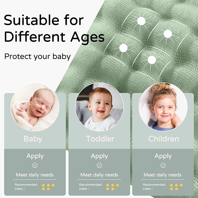 Yoofoss Hooded Baby Towels for Newborn 2 Pack 100% Muslin Organic Cotton Baby Bath Towel with Hood for Babies, Infant, Toddler and Kids, 32x32Inch, Soft and Absorbent Newborn Essential,Forest