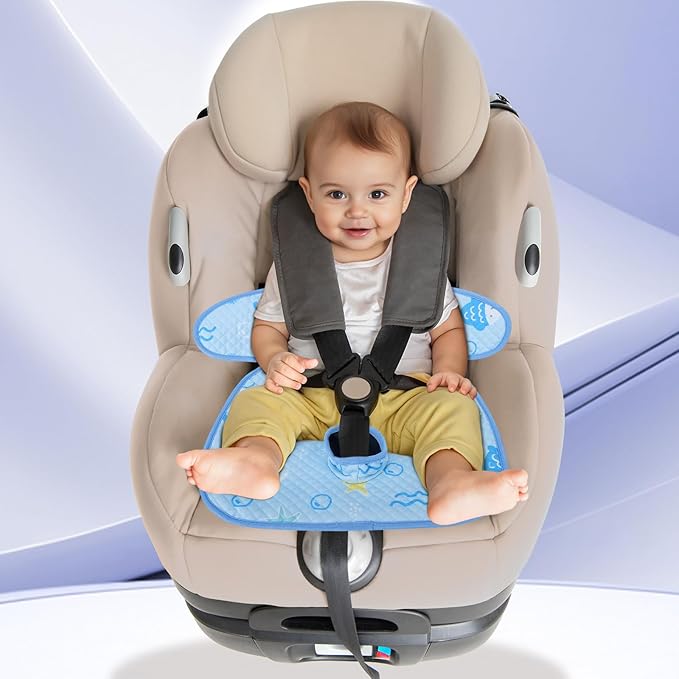 INFANZIA Dry Seat, Car Seat Protector Waterproof Carseat Liner Potty Training Toddlers, Baby and Infants, Piddle Pad for Carseats Strollers (Blue, 1 Pack