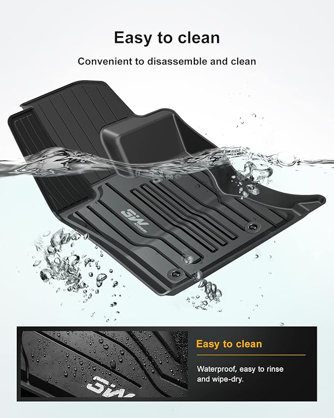 3W Floor Mats Fit for Jaguar F-pace & Land Rover Range Rover Velar 2017-2024 2025 2026, TPE All Weather Custom Fit Accessories for Jaguar F pace Floor Liner 1st and 2nd Row Full Set Car Mats, Black