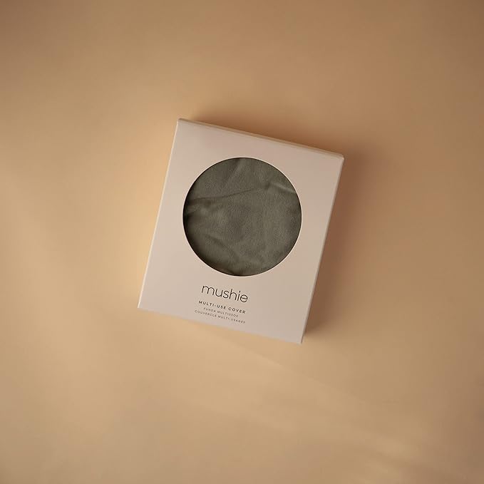 mushie Baby Car Seat Canopy Cover | Breathable & Stretchy Multi Use Cover for Breastfeeding, Nursing, High Chair, Shopping Cart, Strollers (Dried Thyme)