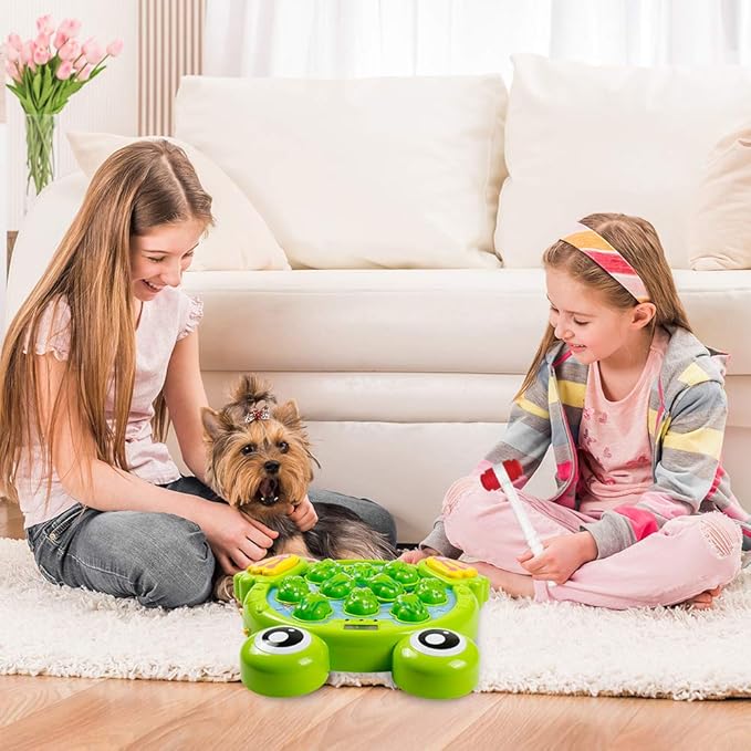 YEEBAY Whack A Frog Game with 2 Hammers, Toddler Early Developmental Learning Toy, Fun Birthday Gift for Kids Age 2+, Toys for 2 3 4 Year Old Boys Grils