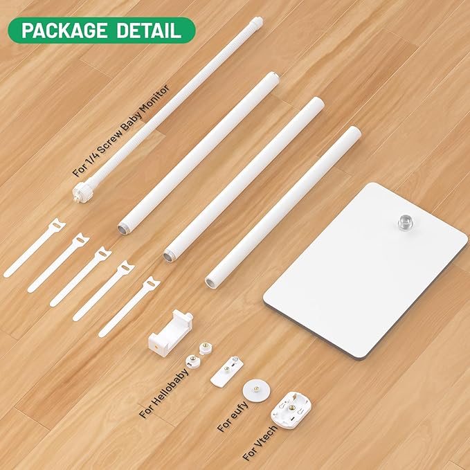 iTODOS Baby Monitor Floor Stand Holder Mount Compatible with Infant Optics DXR-8 Pro,Nanit Pro & Flex Stand,VTech VM819/VM901,Owlet,HelloBaby,Momcozy,eufy,Motorola Camera,Keep Baby Away from Touching