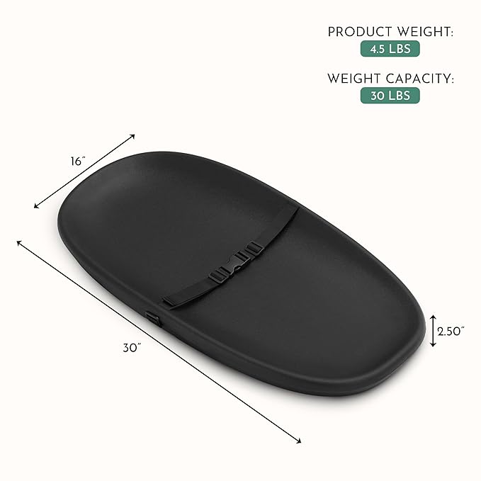 Evolur Eva Baby Changing Pad in Black, Soft, Lightweight and Portable Changing Pad, Fits All Changing Table, Waterproof Firm Padding