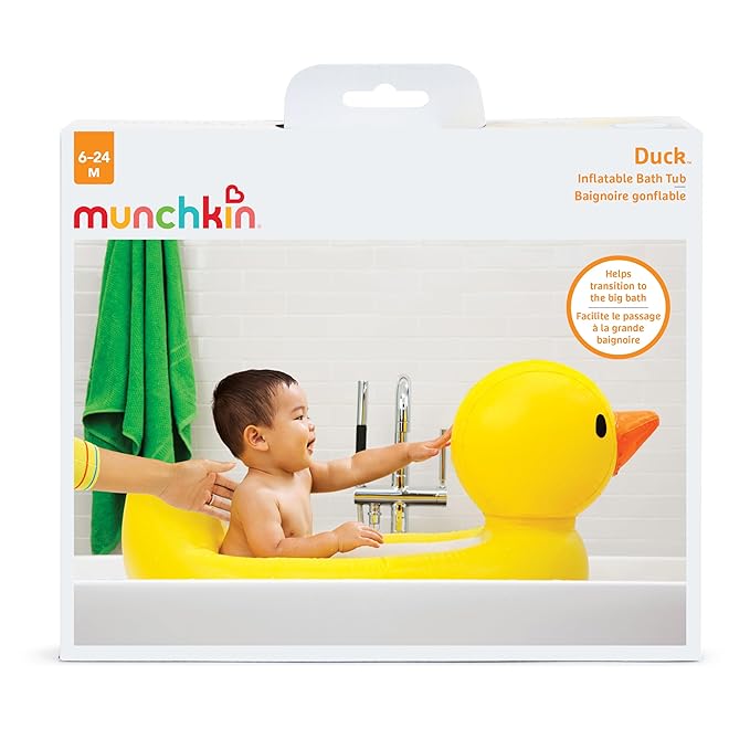 Munchkin® Duck™ Inflatable Baby Bathtub with White Hot® Heat Alert, Classic Yellow Ducky