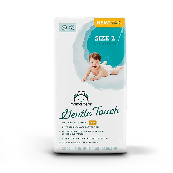 Amazon Brand - Mama Bear Gentle Touch Diapers, Size 2, 46 Count