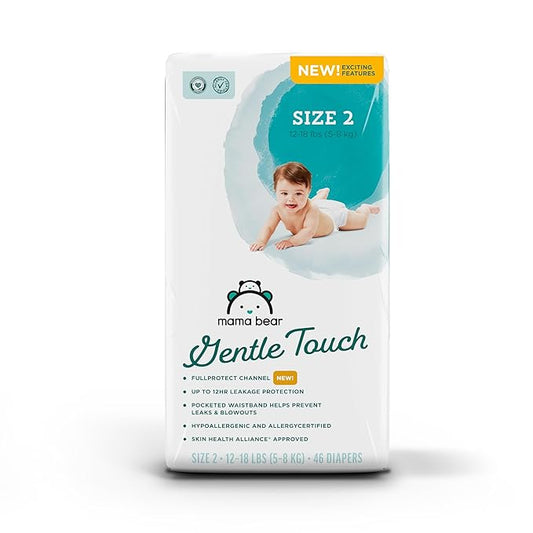 Amazon Brand - Mama Bear Gentle Touch Diapers, Size 2, 46 Count