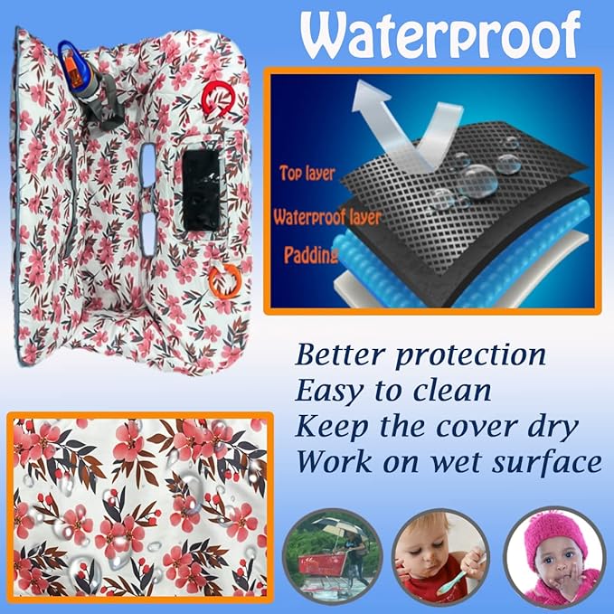 Shopping Cart Cover for Baby Grocery Cart Cover for Baby boy and Baby Girl, High Chair Cover for Baby and Toddler, Baby Registry Gift - Waterproof - Extra Large - Cotton - Double Sided (Pink)