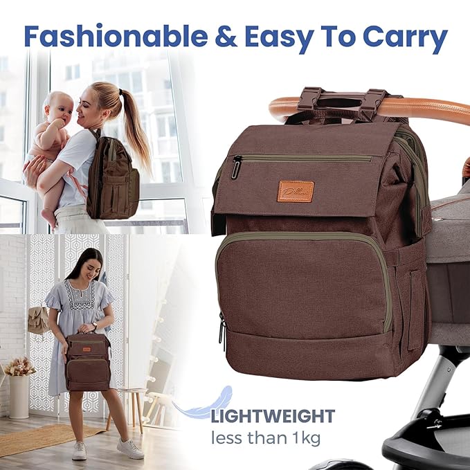 PILLANI Baby Diaper Bag Backpack - Large Bag for Boys & Girls, Waterproof Diaper Backpack - Travel Diaper Bags w/Changing Pad, Baby Registry Search & Shower Gifts - Essentials Must Haves Newborn Stuff
