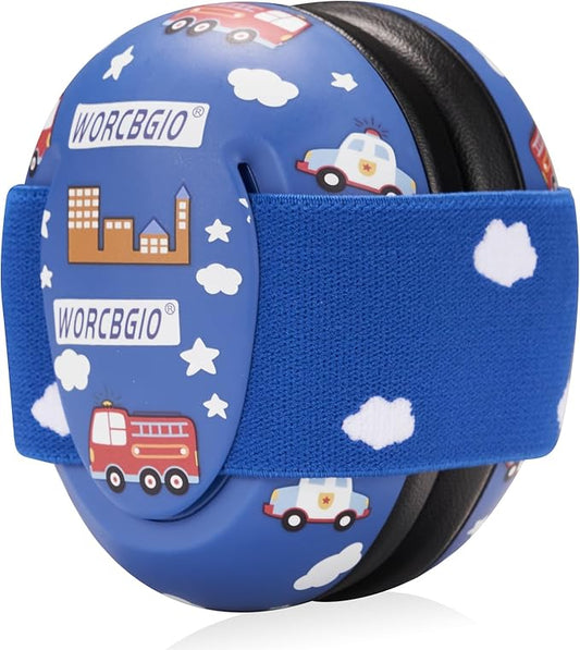Infant Ear Protection Noise Cancelling Baby Ear Muffs, Toddler Hearing Protection with Adjustable Elastic Headband，Fire car