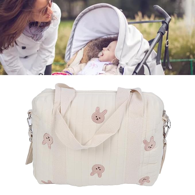 Fafeicy Universal Stroller Organizer, Multifunctional Baby Stroller Storage Bag Baby Stroller Bag Reusable Handbag Nappy Bag (Rabbit Bag)