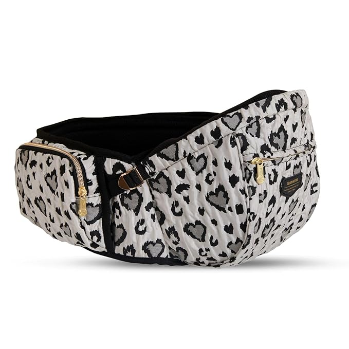 Sunveno Hip Baby Carrier with Seat,Ergonomic Baby Hip Carrier, Front-Facing Baby Holder, Anti-Slip Seat Surface, Wide and Adjustable Waistband,Multiple Pockets, Newborn to Toddler up to 45lbs,Leopard