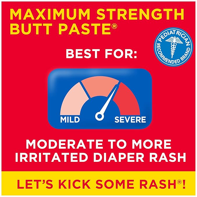 Boudreaux's Butt Paste Maximum Strength Diaper Rash Cream, Ointment for Baby, 14 oz Flip-Top Jar (Pack of 2)
