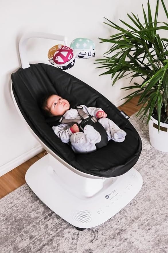 4moms MamaRoo Multi-Motion Baby Swing, Bluetooth Enabled with 5 Unique Motions, Black