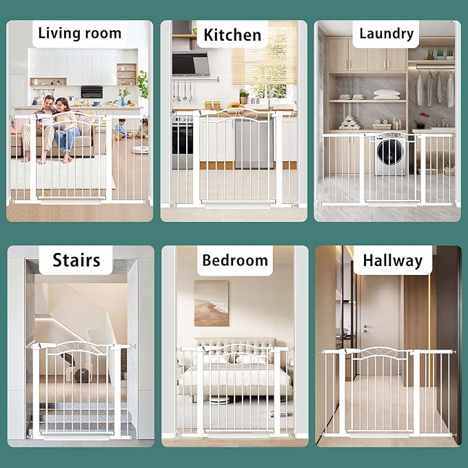 Fairy Baby 68.1"-70.8" Extra Wide Press Mounted Baby Gate Indoor for Kids Or Pets Walk Thru No Drill Long Dog Gates for The House Doorway Child Safety Gate