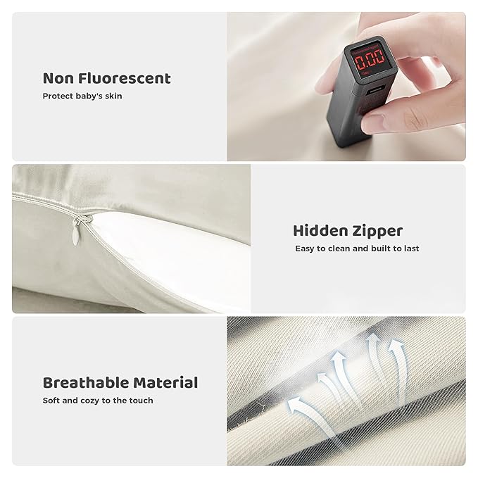 Baby Lounger - Baby Lounger for Newborn, 0-24 Months, Infant Lounger for Home and Travel, Soft Cotton, Baby Nest Lounger, Newborn Babies Essentials Gifts, White (Lounger Cover Included)