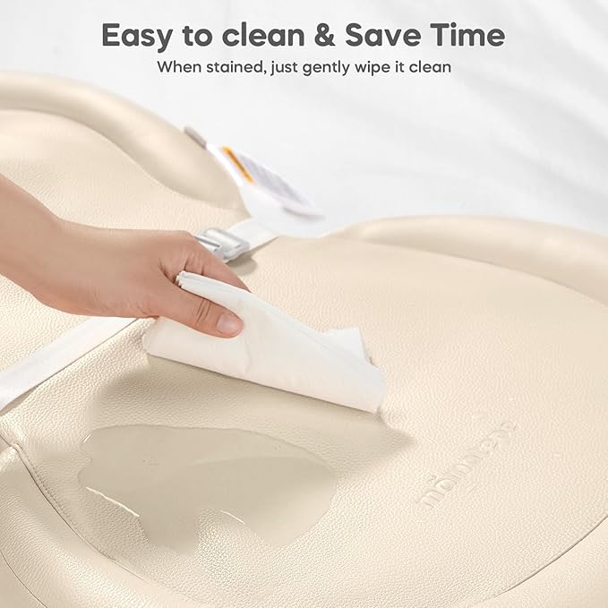 Mamatepe Baby Changing Pad, Soft, Foldable Leather Diaper Changing Pad, Contoured Changing Table Pads for Dresser, Waterproof & Non-Slip Wipeable, 30"X19", Yellow