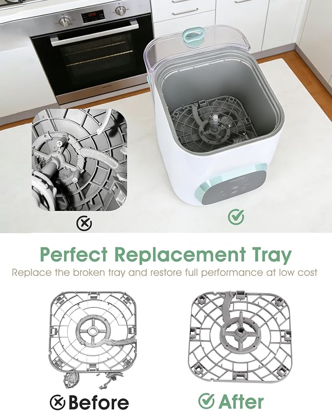 Tiga Replacement Bottom Tray for Momcozy Bottle Washer, Compatible with KleanPal Pro – Durable Base Tray Replacement Part, Easy Install Baby Bottle Washer Accessory