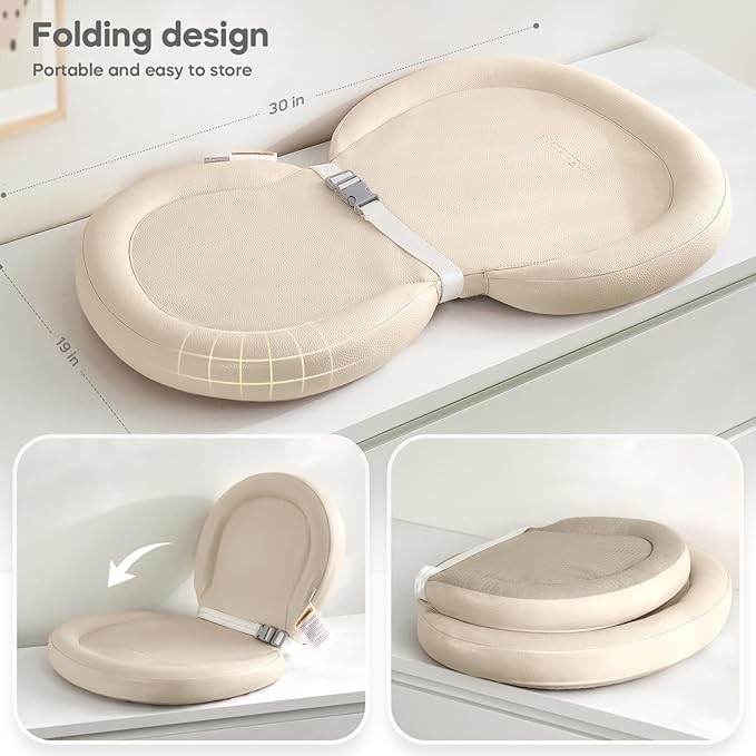 Mamatepe Baby Changing Pad, Soft, Foldable Leather Diaper Changing Pad, Contoured Changing Table Pads for Dresser, Waterproof & Non-Slip Wipeable, 30"X19", Yellow