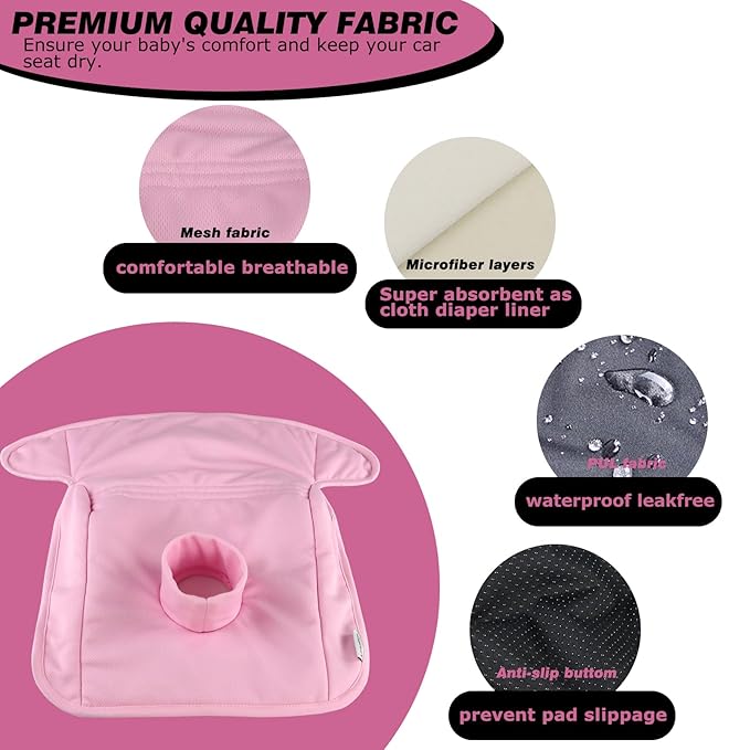 Piddle Pads, Multi-use and Leak Free Lines for Baby Stroller, High Chair & Car Seat, Waterproof Toilet Training Seat Covers for Toddles (Pink Rainbow，(2 Pack))