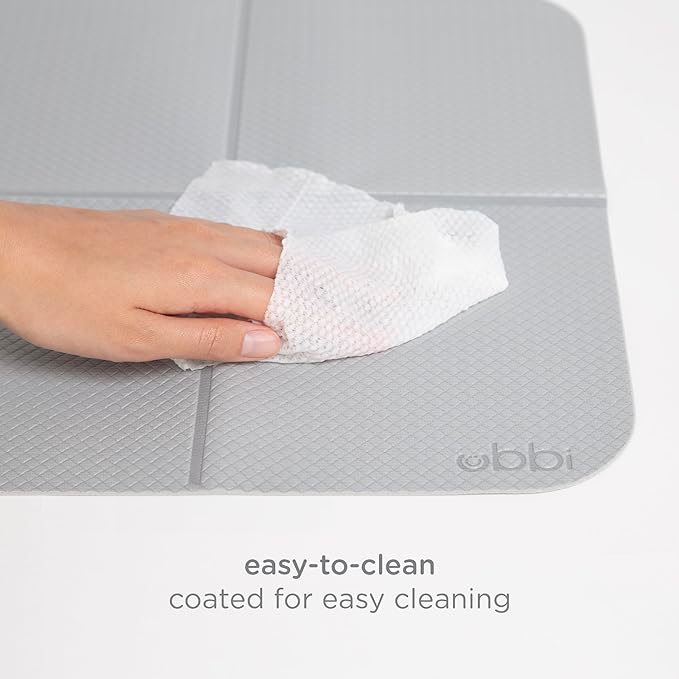 Ubbi On-the-Go Changing Mat with Carrying Bag, Soft and Comfortable Diaper Bag Accessory Must Have for Newborns, Easy to Clean, Portable Changing Pad, Gray