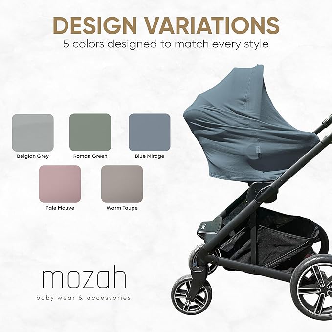 MOZAH Baby Multi-Use Cover: 9-in-1 Car Seat & More Covers - Nursing, Shopping Cart, High Chair - Blue Mirage