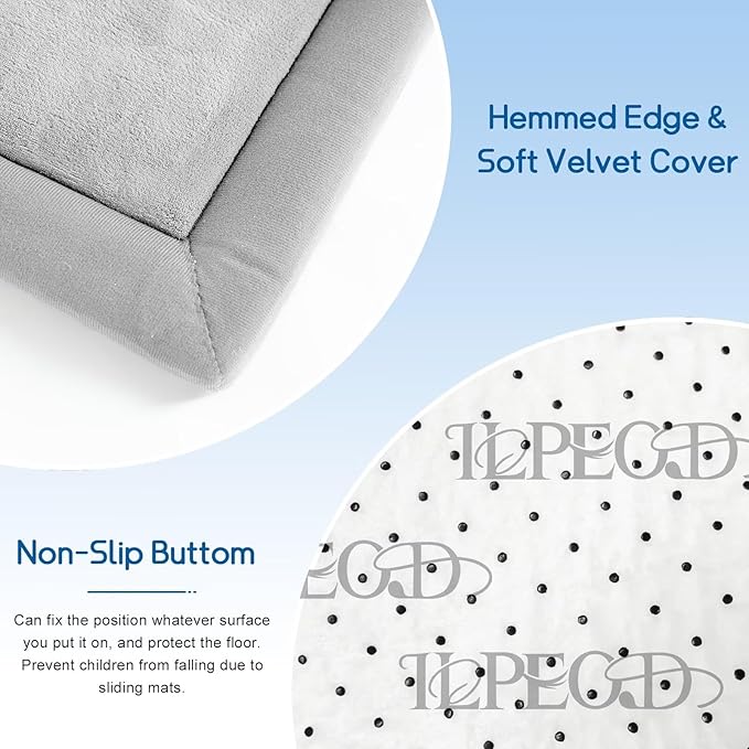 Baby Play Mat for Floor Tummy Time Mat Nursery Rug Muscle Mat Area Rug Playroom Rug Tatami Mat 6'7"x5'11" Memory Foam 1.3" Thick Crawling Mat for Babies,Toddlers, Infants, Kids(Light Gray)