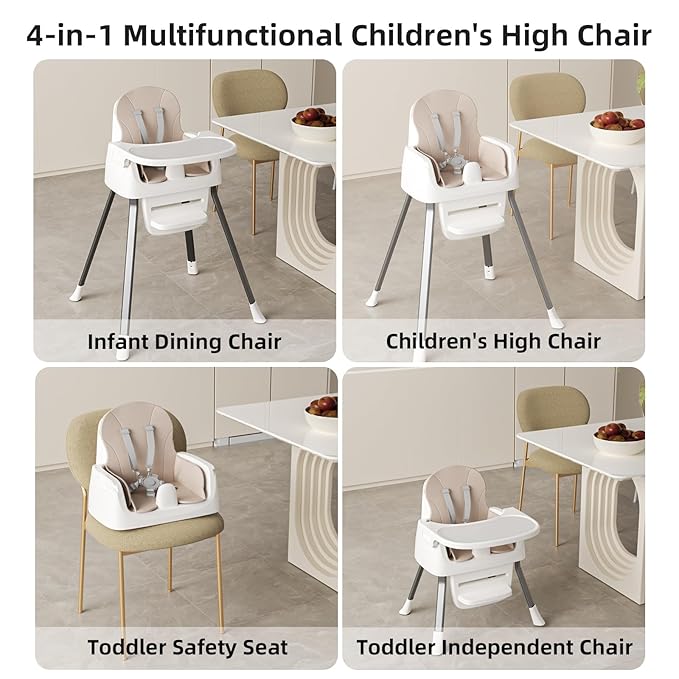 Portable Baby Highchair for Months Infants and Toddlers with 5 Point Harness Convertible Comfortable Seat for Cozy Eating Table Sit Up High Chair and Seats for Sitting Up Back Booster Feeding Chairs
