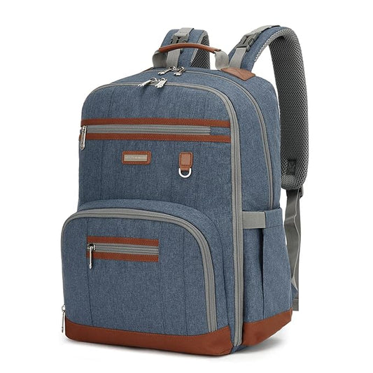 Diaper Bag Backpack, Large Baby Nappy Bags with Portable Changing Pad for Boys and GirlsMultifunction Travel Baby Bag for Moms Dads, Shower Gifts Waterproof and Stylish，Deep Blue