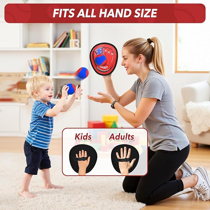Toss and Catch Ball Set, Kids Toddler Baseball Glove and Ball Toy Set, Outdoor Sporting Games, Family Beach Toys Pool Games Yard Activities Outside Play, Birthday Gift Ideas for 3-12 Year Old Kids
