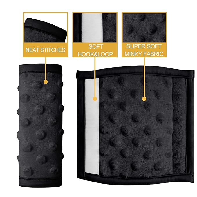 Pro Goleem Car Seat Strap Covers for Babies Soft Car Seat Strap Shoulder Pads for All Car Seats, Stroller, Pushcar, Black