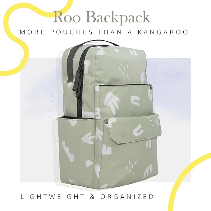 RED ROVR Roo Lightweight 1 LB Diaper Bag Backpack | 11 organizational pockets| Durable & Water-Resistant (Pear Doodle)