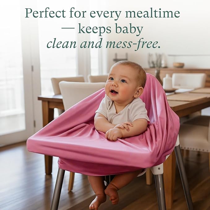 PurComfy Baby Car Seat Cover, Supersoft Bamboo Viscose Carseat Cover for Infant Boys & Girls, Breathable Multi-Use Breastfeeding Covers, Canopy for Carrier, Stroller, Shopping Cart & High Chair