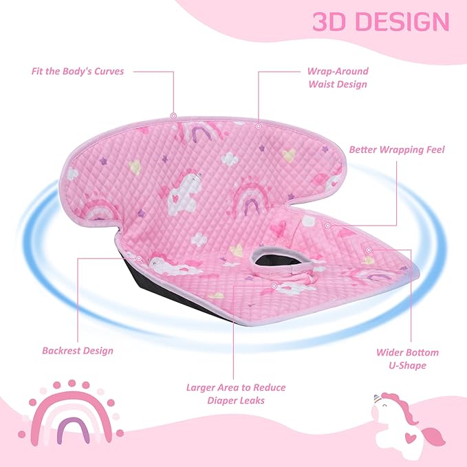 INFANZIA Dry Seat, Car Seat Protector Waterproof Carseat Liner Potty Training Toddlers, Baby and Infants, Piddle Pad for Carseats Strollers (Pink, 1 Pack)