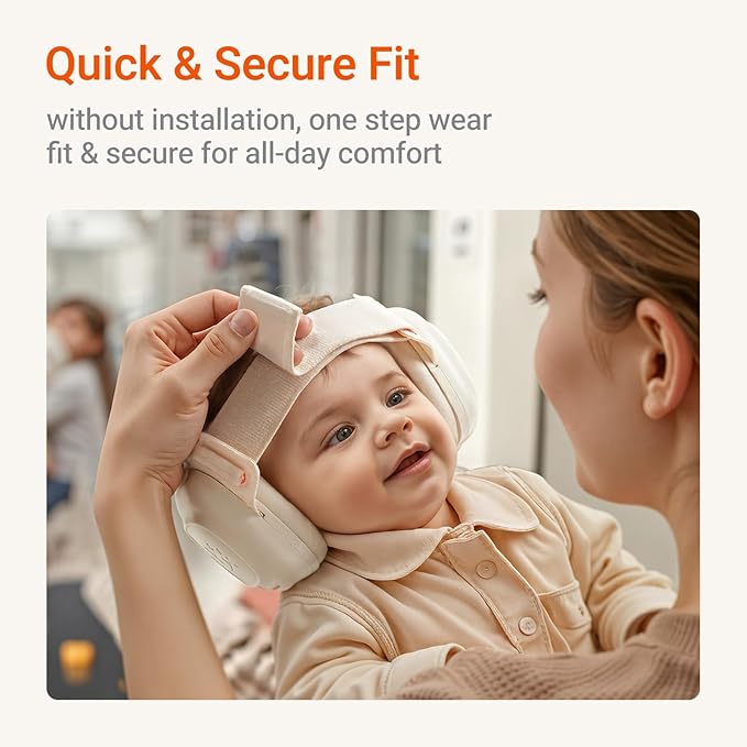 Baby Ear Protection for Infants and Toddlers (3 to 48 Months), 25dB Noise Cancelling Headphones for Travel, Airplanes, Concerts – CE & ANSI Certified Hearing Protection & Improves Sleep