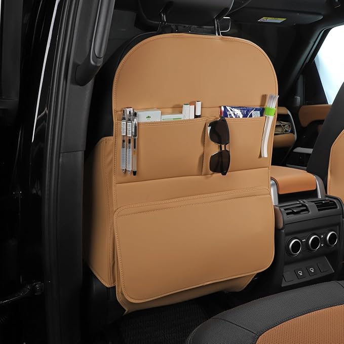 Seat Back Protector,Preventing the Impact of Children Stepping on the Seat Backrest,Beautiful appearance and easy to clean,black (Brown-2 psc)